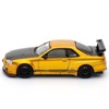 Nissan Skyline GT-R (R34) RHD Gold Metallic with Carbon Hood and Trunk 1/64 Die Cast Model Car by Inno Models - 2 of 4