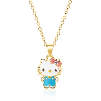 Sanrio Hello Kitty Brass Yellow Gold Plated And Pink Crystal Pendant ...