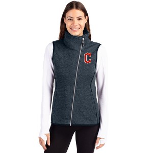 Cleveland Guardians1 Cutter & Buck Mainsail Sweater Knit Womens Asymmetrical Vest - 1 of 1