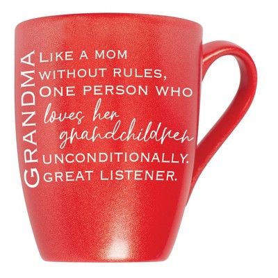 Grandma: Like A Mom Without Rules, One Person Who Loves Crimson Red 10 ounce New Bone China Coffee Cup Mug