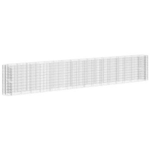 vidaXL Gabion Raised Bed - Rustproof Galvanized Iron Construction for Garden and Patio - Weather-Resistant, Silver - 1 of 4