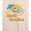 Women's - Peanuts - North Carolina Lucy Lightweight French Terry Wide Neck Long Sleeve Shirt - 2 of 4