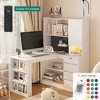 Lyngins L-Shaped Desk Computer Desk with 2 USB Ports, 3 Power Outlets (5ft Cord), Large Workspace, Corner Desk/Office Desk/Gaming Desk/Writing Desk - 4 of 4