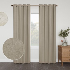 Awesome Home  Linen Slub Blackout Grommet Pair (2 Panels) - 1 of 4