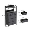 Dresser for Living Room, 5 Drawers Storage Organizer with Shelves, 4 Hooks, Sturdy Metal Frame, Wood Tabletop - 4 of 4