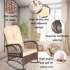 FATMOON Outdoor Wicker Rocking Chair with Wide Seat, Thick Cushion, Rattan Rocker w/Steel Frame, Weight Capacity for Patio, Garden - 4 of 4