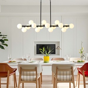 BAOURE Mid Century Modern Sputnik Chandelier, 16-Light Chandeliers over Table, Linear Chandelier Dining Room Light Fixture - 1 of 4