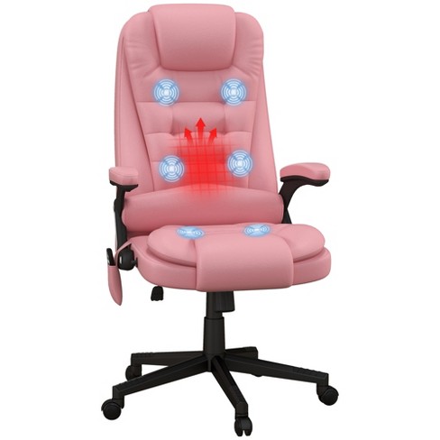 Pink Office Chair, sedentary Comfortable Latex Cushion + 360 ° Rotation +  footrest, liftable Leather Executive Chair/Computer Chair/PC Gaming Chair