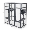 Sevobal Pet Carriers, Cat Cages Enclosure with Platforms and Lock, Cats Crate Large Exercise Place Ideal for 1-3 Cats, Gray, 62.5"*32.35"*70" - 4 of 4