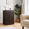 Yaheetech Wooden Bathroom Cabinet with Adjustable Shelf - 2 of 4