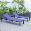 LeisureMod Marlin Patio Chaise Lounge Chair With Black Aluminum Frame Set of 2 - 4 of 4