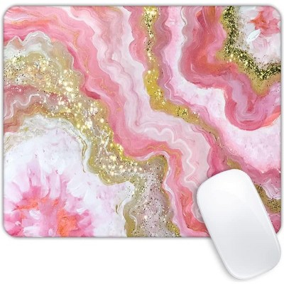 Core Electro Non-Slip Rubber Base Mouse Pad Pink Gold Marble One Size