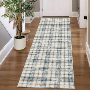 Coucheta Runner Rug for Kitchen Non Slip Bathroom Rugs Indoor Plaid Area Rug for Entryway Stain Resistant Area Rug for Hallway - 1 of 4