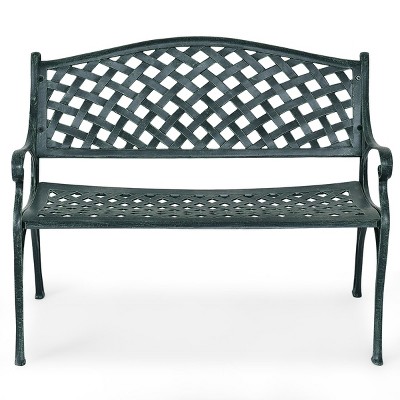 Tangkula Antique Garden Bench Park Yard seat Aluminum Frame Outdoor
