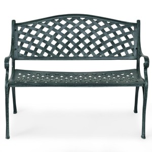 Tangkula Antique Garden Bench Park Yard seat Aluminum Frame Outdoor - 1 of 4