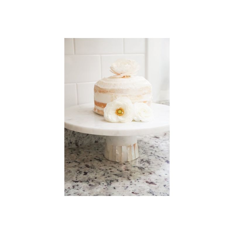 Mother of Pearl White Marble Cake Stand - Anaya, 5 of 6