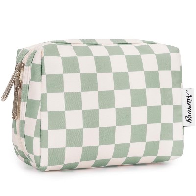 Narwey Small Checkered Makeup Bag for Purse Mini Cosmetic Bag