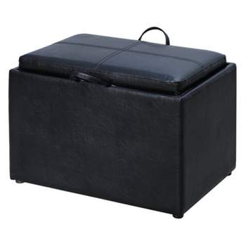 Breighton Home Luxe Comfort Storage Ottoman with Reversible Tray Top Lid