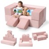 6-Piece Modular Kids Play Couch, Convertible Toddler Foam Sofa with Removable Cover for Bedroom & Playroom - 2 of 4