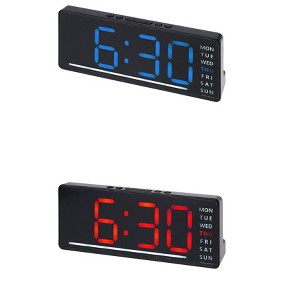REGALWOVEN 2 Pcs Plastic Digital Corded Electric Accurate Alarm Clock 6.1 x 2.4 x 1 inch - 1 of 4