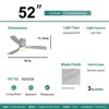 Sofucor 52 Inch Flush Mount Ceiling Fan with Lights and Remote Control, Wood Blades Modern Outdoor Ceiling Fan for Bedroom/Farmhouse/Patio/Indoor - 3 of 4