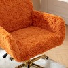 ChicFurnit Task and Office Chairs Artificial Rabbit Hair Swivel Office Chair Ergonomic Chair for Home Office, Orange, 24"*23.6"*35.4" - 4 of 4
