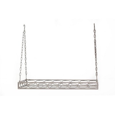 Old Dutch International Antique Pewter Medium Gauge Rectangular Pot Rack with 16 Hooks