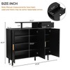 NicBex 47.24 Inch Modern 3-Door Storage Cabinet with Adjustable Shelves and Drawer for Hallway,Entryway and Lining Room - 3 of 4