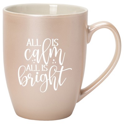 Elanze Designs All Is Calm All Is Bright Precious Pearl 10 ounce New Bone China Coffee Cup Mug