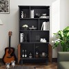 69 in Freestanding Modern Bookcase with 3 Open Shelves and 2 Cabinets Scratch-Resistant MDF Storage for Home or Office Use-3irtyhousy - 3 of 4