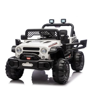 12V Electric Ride on Car for Kids, Battery Powered Truck w/Parent Remote Control, Off-Road Truck with Dual Motors, Wheel Suspension, LED Lights - 1 of 4