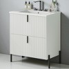 30" Bathroom Vanity with Ceramic Sink,Soft-Close Drawers, Fluted Design & Hidden Partition Storage – Freestanding Modern Cabinet - 2 of 4