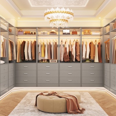 Aheaplus Freestanding 24" Closet System with 3 Wood Drawers