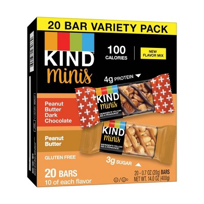 KIND Minis Peanut Butter Dark Chocolate + Peanut Butter - 20ct