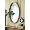 24" x 36" Oval Wall Mirror with Wood Frame, Farmhouse Wood Mirror for Bathroom Entryway Console Lean Against Wall - 3 of 4
