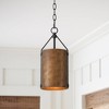 Possini Euro Design Julian 6" Farmhouse Rustic Pendant Ceiling Light Fixture Dining Room Over Table Kitchen Island Drum Black Bronze Finish Metal Mini - 2 of 4