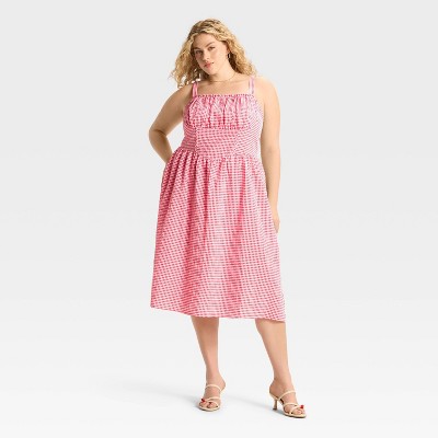 Women's Milkmaid Midi A-Line Dress - Wild Fable™