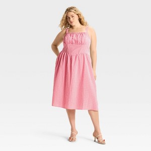 Women's Milkmaid Midi A-Line Dress - Wild Fable™ - 1 of 3
