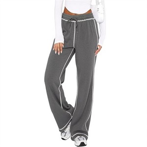 Clotth Womens Track Pants - Soft Jogging Straight Pajama Sweatpants with Drawstring Waist, Wide Leg Lounge Pant - 1 of 4