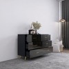 6 Drawers Dresser, Vanity Table With Golden Handle And Steel Legs Makeup Vanity, High Glossy Surface Drawer Cabinet - 3 of 4