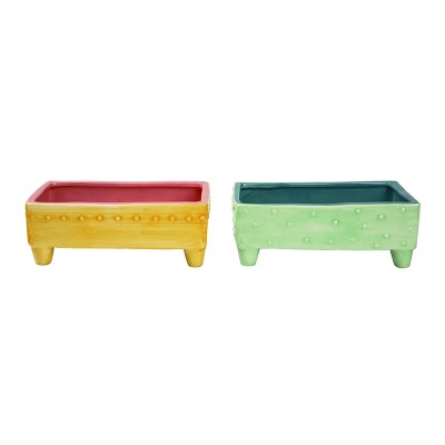 Transpac Large Dol Rectangular Container Set of 2 Spring Home Decorations