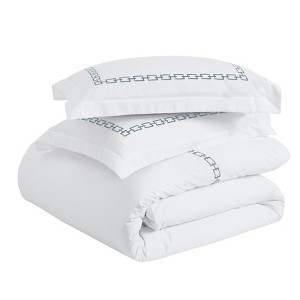 Cotton Chain Links Embroidered 3 Piece Duvet Cover Set by Blue Nile Mills - 1 of 4