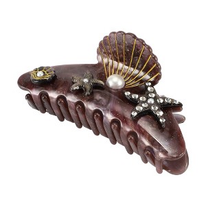 Unique Bargains Women's Elegant Scallop Hair Clips 4.06"x1.73"x2.20" 1 Pc - 1 of 3