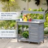 NicBex Outdoor Potting Bench Table Garden Planting Work Bench Table with Storage Cabinet and Side Hooks,Sturdy Steel Tabletop,Gray - 4 of 4