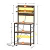 Besiost Kitchen Storage Shelf with 6 Hooks, Bakers Rack with Power Outlet - 3 of 4