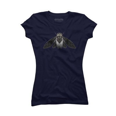 Junior's Design By Humans Monochrome Cicada By Realkey T-Shirt