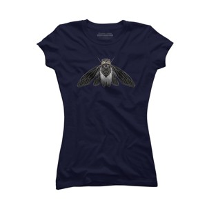 Junior's Design By Humans Monochrome Cicada By Realkey T-Shirt - 1 of 3