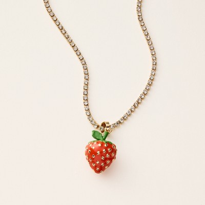 Strawberry Charm Tennis Necklace - kate spade new york x Target™ Gold