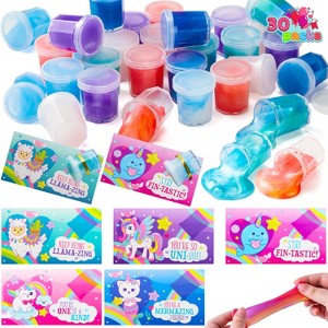 Joyfy 30 Pack Valentines Day Gifts for Kids Classroom - Slime Valentines for Kids with Valentines Day Cards for Kids - 1 of 4