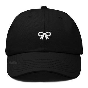 Dalix Bow Embroidered Coquette Cotton Summer Cute Outdoor Baseball Cap Dad Hat Womens - 1 of 4